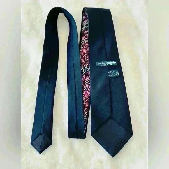 Mila Schon Men’s Tie 100% Silk Made in Italy - Picture 3 of 6